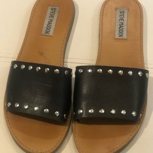 Steve Madden studded leather slide sandals